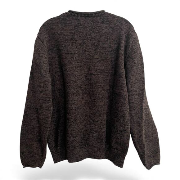 Schott Bros Sweater Mens Sz XL Brown Cotton Knit Rolled Crew Neck Vintage 90s - Picture 2 of 7